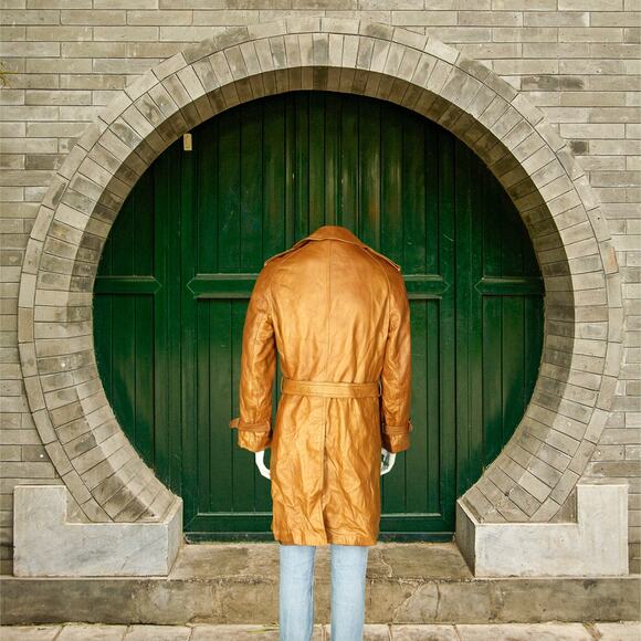 Sears Pacific Garments Nestels of Canada Caramel Leather Coat M - Picture 5 of 11